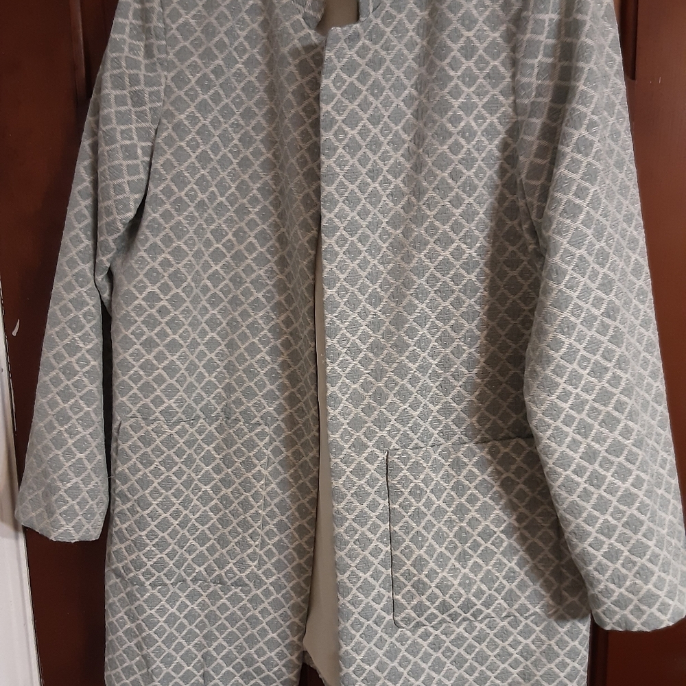 H&M Pale Blue  Open Front Jacket Size 14